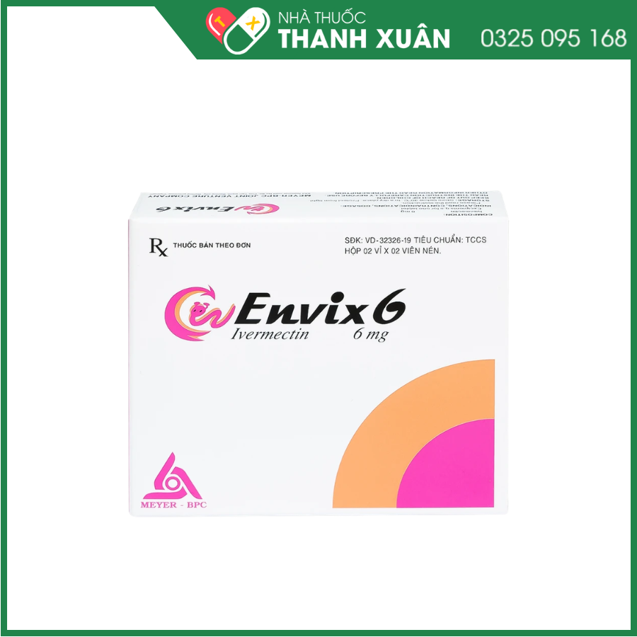 Envix 6 trị giun chỉ Onchocerca do ấu trùng giun chỉ Onchocerca volvulus, giun lươn ở ruột